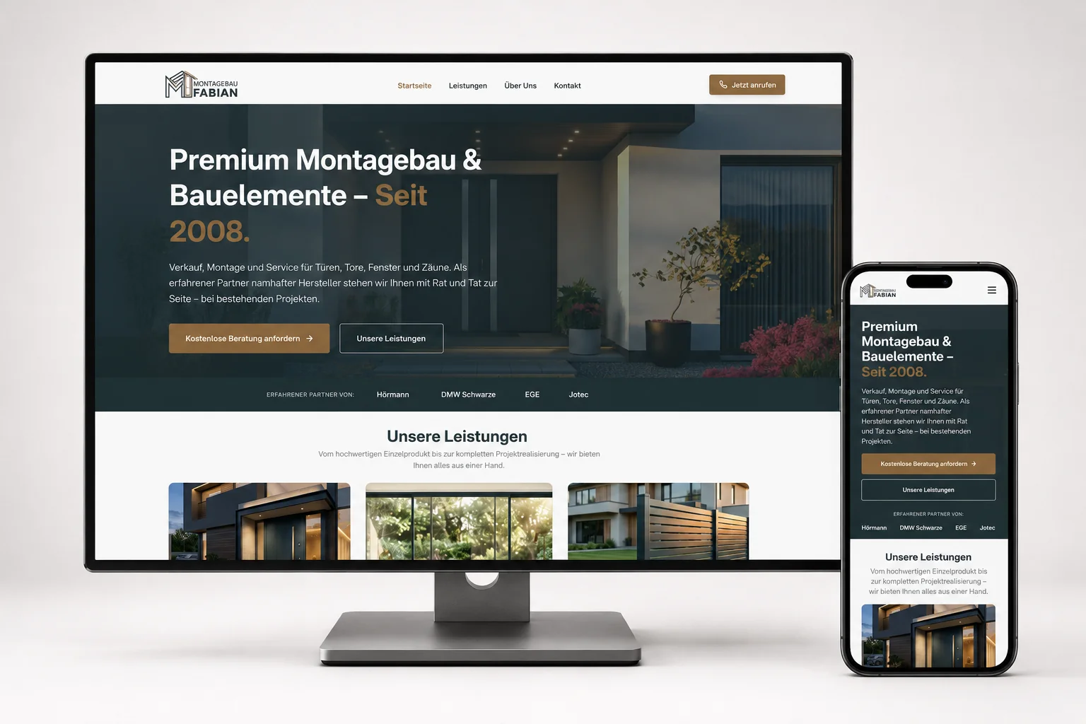 Website-Referenz Montagebau Fabian